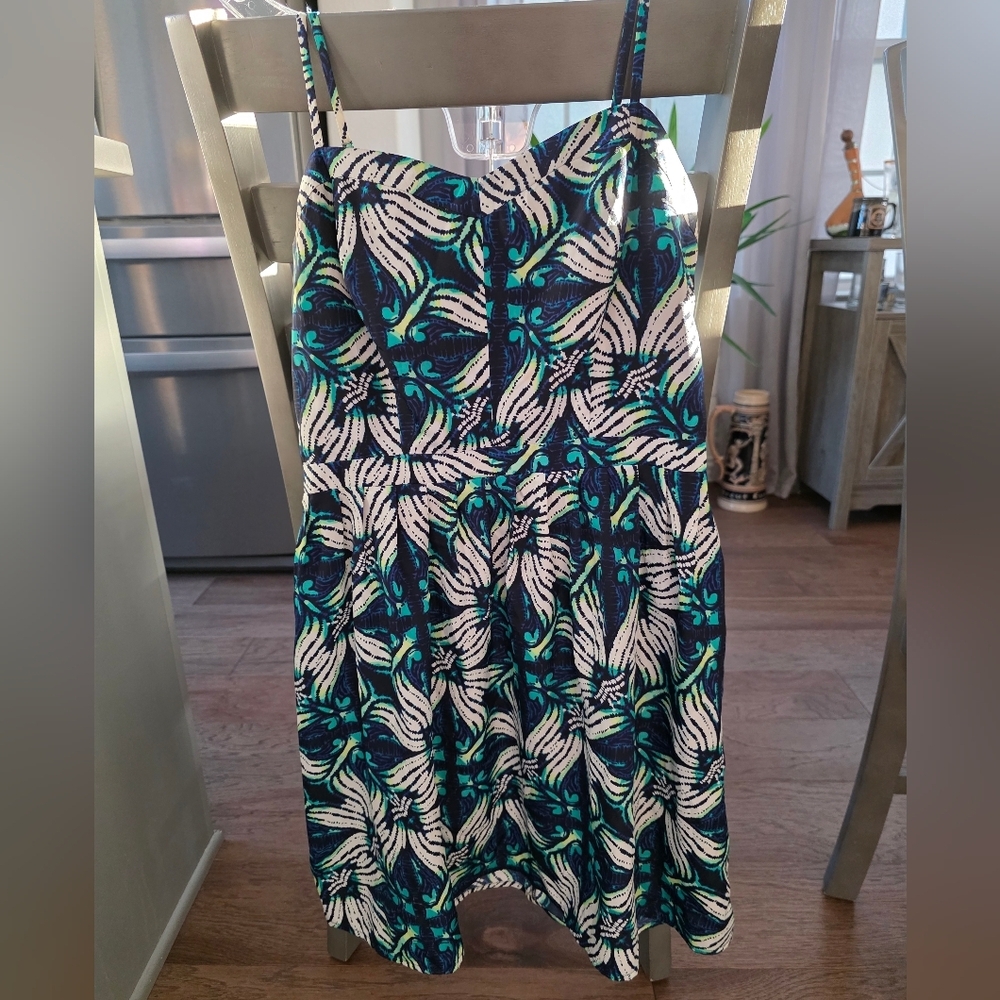 GAP Blue and Green Patterned Dress Size 4